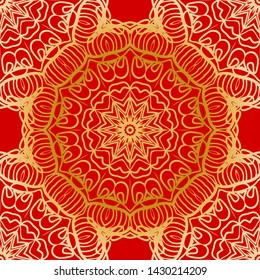 Seamless vector pattern with abstract floral and leave style. For modern interiors design, wallpaper, textile industry