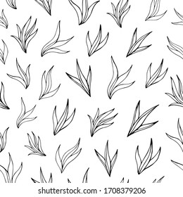 Seamless vector pattern of abstract floral elements. Background for greeting card, website, printing on fabric, gift wrap, postcard and wallpapers. 