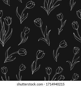 Seamless vector pattern of abstract floral elements. Background for greeting card, website, printing on fabric, gift wrap, postcard and wallpapers. Flower pattern.