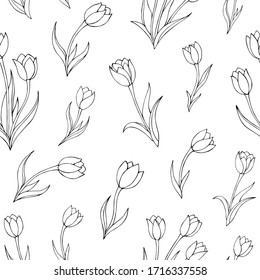 Seamless vector pattern of abstract floral elements. Background for greeting card, website, printing on fabric, gift wrap, postcard and wallpapers. 