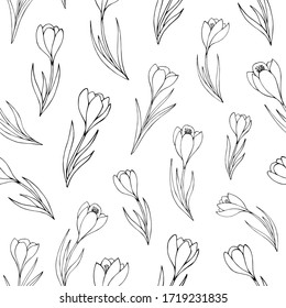 Seamless vector pattern of abstract floral elements. Background for greeting card, website, printing on fabric, gift wrap, postcard and wallpapers. Flower pattern.
