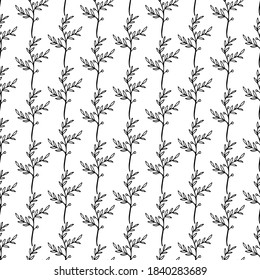 Seamless vector pattern of abstract floral elements.