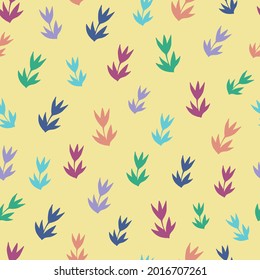 Seamless vector pattern of abstract floral elements. Background for greeting card, website, printing on fabric, gift wrap, postcard and wallpapers. 