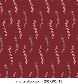 Seamless vector pattern of abstract floral elements. Background for greeting card, website, printing on fabric, gift wrap, postcard and wallpapers. 