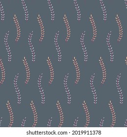 Seamless vector pattern of abstract floral elements. Background for greeting card, website, printing on fabric, gift wrap, postcard and wallpapers. 