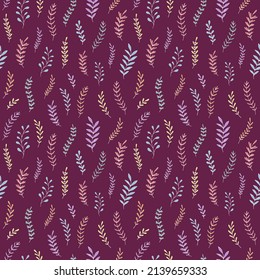 Seamless vector pattern of abstract floral elements. Background for greeting card, website, printing on fabric, gift wrap, postcard and wallpapers. 