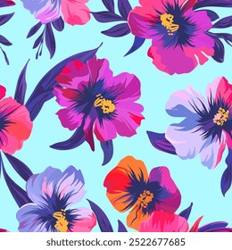 Seamless vector pattern. Abstract flower pattern. Summer pattern for fashion, printing on fabric, paper, packaging