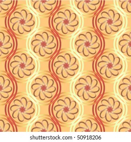 Seamless vector pattern. Abstract flower background.