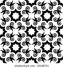 Seamless vector pattern. Abstract flower background.