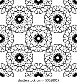 Seamless vector pattern. Abstract flower background.