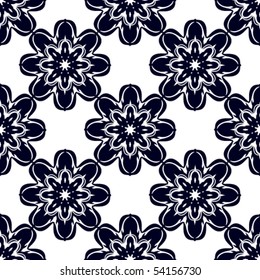 Seamless vector pattern. Abstract flower background.