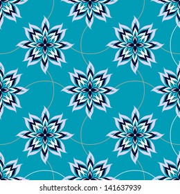 Seamless vector pattern with abstract flowers