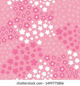 Seamless vector pattern with abstract flowers