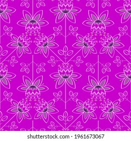 Seamless vector pattern of abstract flowers ornament, for wallpaper, fabric, gift wrapping, prints.