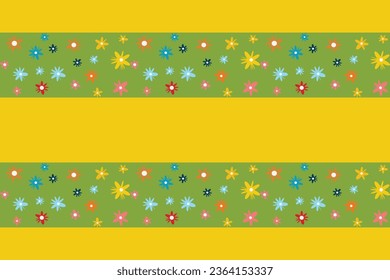 Seamless vector pattern abstract flowers lines dots speckles Perfect summer spring print children's fabrics Satin cotton Bed linen Wrapping paper Typography design Tablecloths Scrapbooking Cardmaking