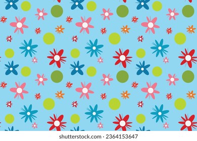 Seamless vector pattern abstract flowers dots speckles Perfect summer spring print children's fabrics Satin silk cotton Bed linen Wrapping paper Typography design Tablecloths Scrapbooking Cardmaking