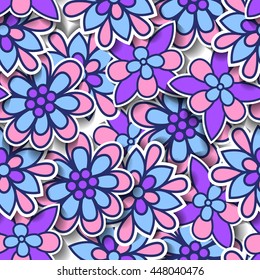 Seamless vector pattern with abstract flowers. Great design for fabric, textile, wallpaper, paper, packaging, wrappIng, notebooks. 