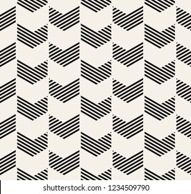 Seamless vector pattern. Abstract geometric background. Rhythmic zigzag structure. Monochrome stylish texture with chevron.