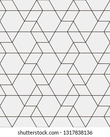 Seamless vector pattern. Abstract geometric background.  Monochrome stylish texture  