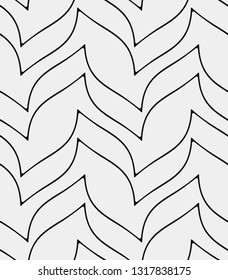 Seamless vector pattern. Abstract geometric background.  Monochrome stylish texture  