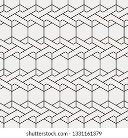 Seamless vector pattern. Abstract geometric background.  Monochrome stylish texture  