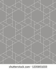 Seamless vector pattern. Abstract geometric background.  Monochrome stylish texture  