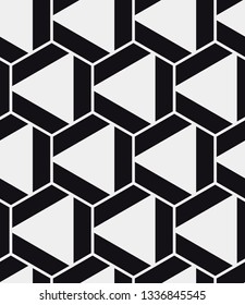 Seamless vector pattern. Abstract geometric background.  Monochrome stylish texture  