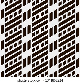 Seamless vector pattern. Abstract geometric background.  Monochrome stylish texture  