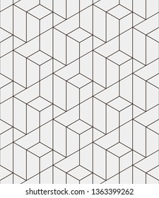 Seamless vector pattern. Abstract geometric background.  Monochrome stylish texture  