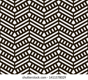 Seamless vector pattern. Abstract geometric background.  Monochrome stylish texture  
