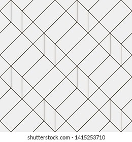 Seamless vector pattern. Abstract geometric background.  Monochrome stylish texture  