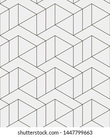 Seamless vector pattern. Abstract geometric background.  Monochrome stylish texture  