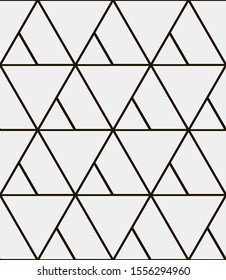 Seamless vector pattern. Abstract geometric background.  Monochrome stylish texture  