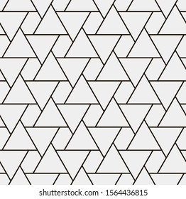 Seamless vector pattern. Abstract geometric background.  Monochrome stylish texture  