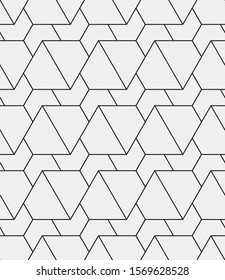 Seamless vector pattern. Abstract geometric background.  Monochrome stylish texture  