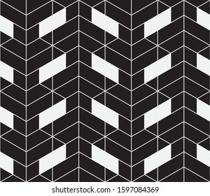 Seamless vector pattern. Abstract geometric background.  Monochrome stylish texture  