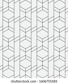 Seamless vector pattern. Abstract geometric background.  Monochrome stylish texture  