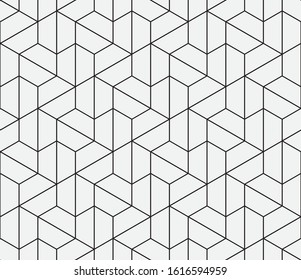 Seamless vector pattern. Abstract geometric background.  Monochrome stylish texture  hexagon