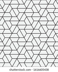 Seamless vector pattern. Abstract geometric background.  Monochrome stylish texture  hexagon