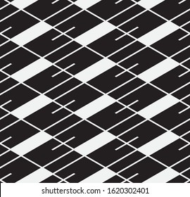 Seamless vector pattern. Abstract geometric background.  Monochrome stylish texture  
