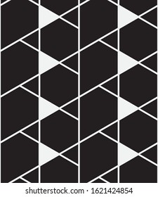 Seamless vector pattern. Abstract geometric background.  Monochrome stylish texture  
