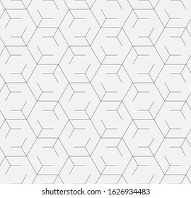 Seamless   vector pattern. Abstract geometric hexagonal background. Monochrome  stylish texture.