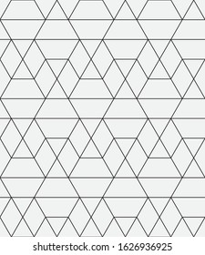 Seamless   vector pattern. Abstract geometric hexagonal background. Monochrome  stylish texture.