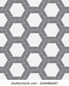 Seamless   vector pattern. Abstract geometric hexagonal background. Monochrome  stylish texture.
