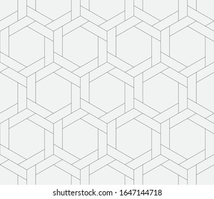 Seamless   vector pattern. Abstract geometric hexagonal background. Monochrome  stylish texture.