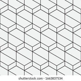 Seamless   vector pattern. Abstract geometric linear background. Monochrome  stylish texture.
