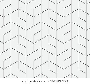 Seamless   vector pattern. Abstract geometric linear background. Monochrome  stylish texture.