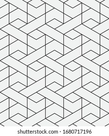 Seamless   vector pattern. Abstract geometric  linear background. Monochrome  stylish texture.