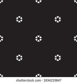 
Seamless   vector pattern. Abstract geometric flowers  background. Monochrome  stylish texture.
