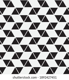 Seamless   vector pattern. Abstract geometric triangular background. Monochrome  stylish texture.